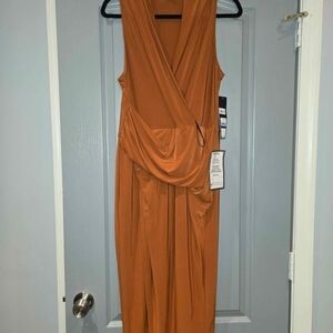 RACHEL Rachel Roy Vibrant Orange Midi Dress